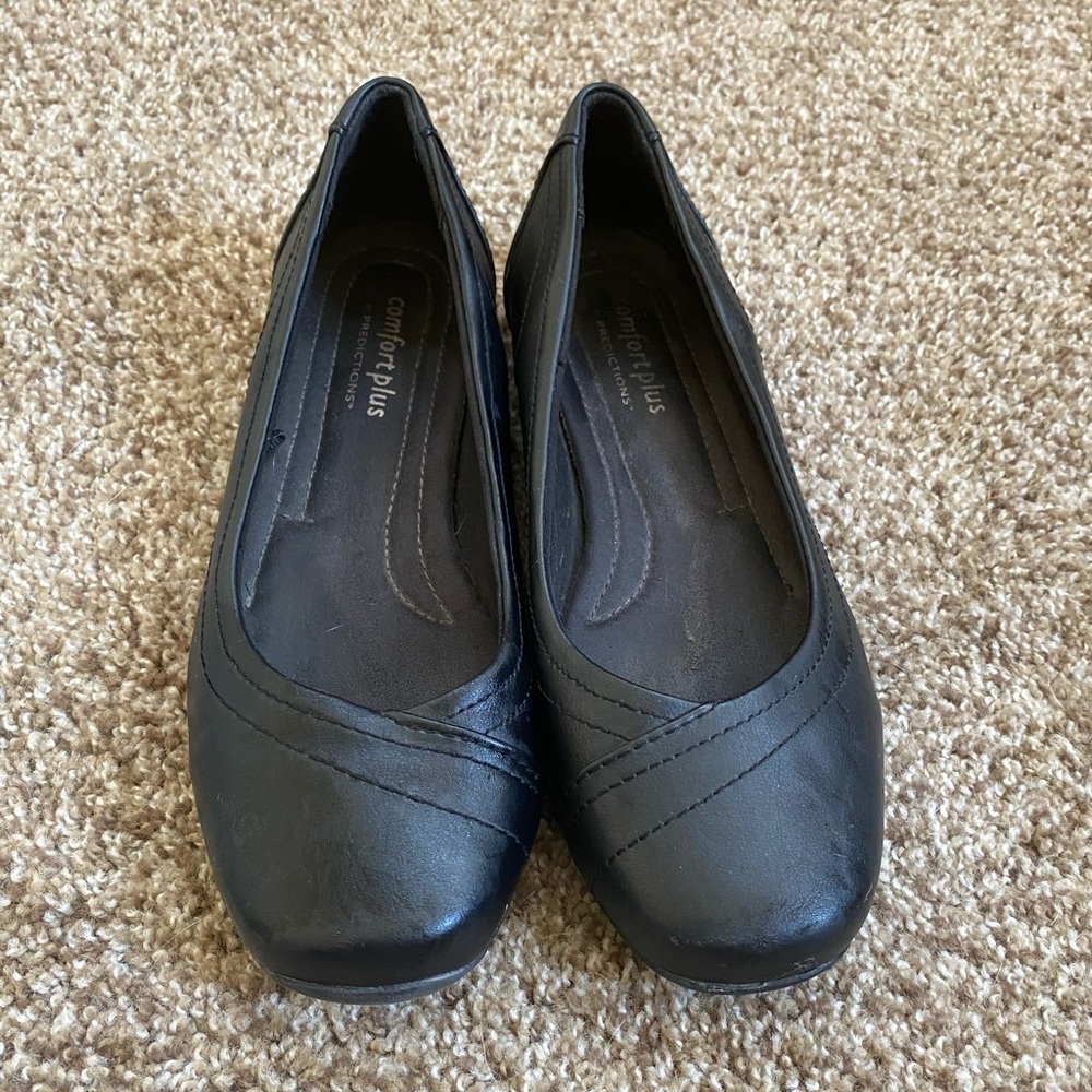 Comfort Plus Black flats, size 10W